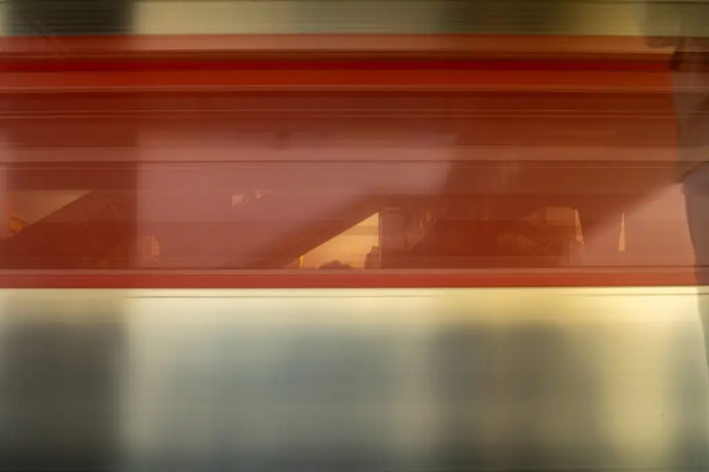 Brazilian urban train in motion